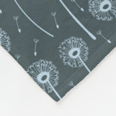 Blue cyan bohemian dandelions pattern fleece deken (Hoek)