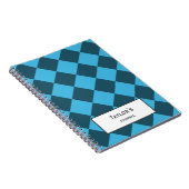 Blue Cyan Diamond Geometric Pattern Notitieboek (Rechterzijde)