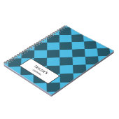 Blue Cyan Diamond Geometric Pattern Notitieboek (Linkerzijde)