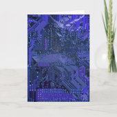 Blue Cyber Circuit Board Tech Art Electronics Kaart (Voorkant)