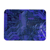 Blue Cyber Circuit Board Tech Art Electronics Magneet (Horizontaal)