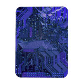 Blue Cyber Circuit Board Tech Art Electronics Magneet (Verticaal)
