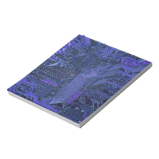 Blue Cyber Circuit Board Tech Art Electronics Notitieblok (Linkerzijde)