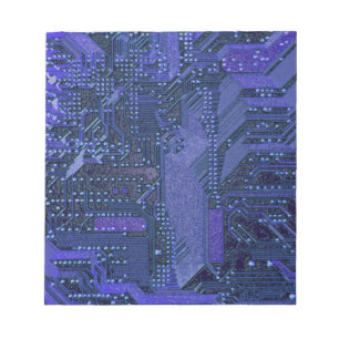 Blue Cyber Circuit Board Tech Art Electronics Notitieblok