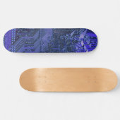 Blue Cyber Circuit Board Tech Art Electronics Persoonlijk Skateboard (Horizontaal)