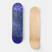 Blue Cyber Circuit Board Tech Art Electronics Persoonlijk Skateboard (Voorkant)