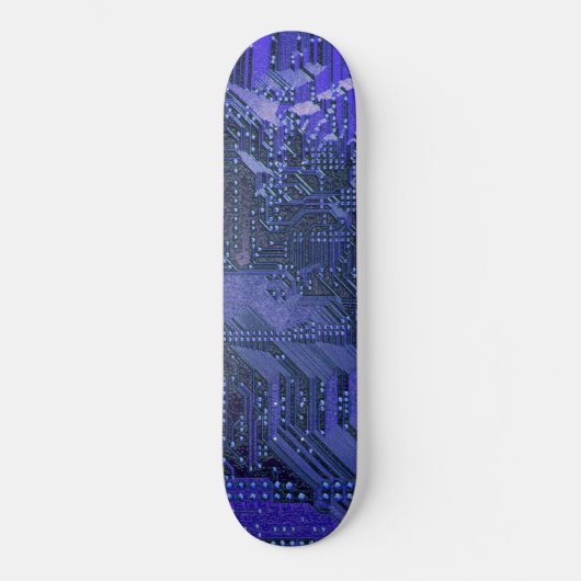 Blue Cyber Circuit Board Tech Art Electronics Persoonlijk Skateboard (Voorkant)