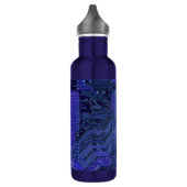 Blue Cyber Circuit Board Tech Art Electronics Waterfles (Links)