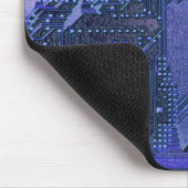 Blue Cyber Circuit Board Tech Electronics Muismat (Hoek)