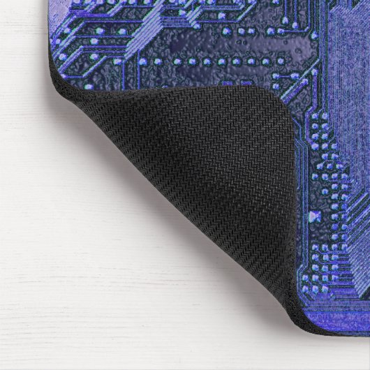 Blue Cyber Circuit Board Tech Electronics Muismat (Hoek)