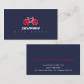 Blue Cycle Store visitekaartje met rode fiets (Voorkant / Achterkant)