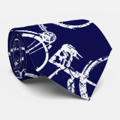 Blue Cycle stropdas voor fietsliefhebbers (Opgerold)