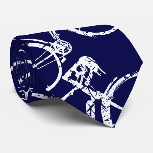 Blue Cycle stropdas voor fietsliefhebbers (Opgerold)