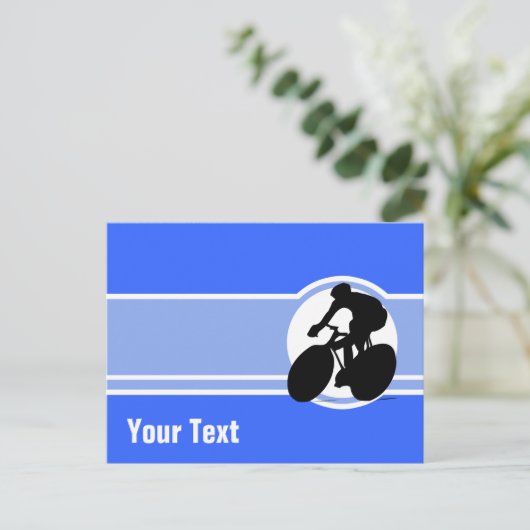 Blue Cycling Briefkaart (Staand voorkant)