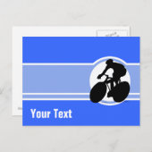 Blue Cycling Briefkaart (Voorkant / Achterkant)