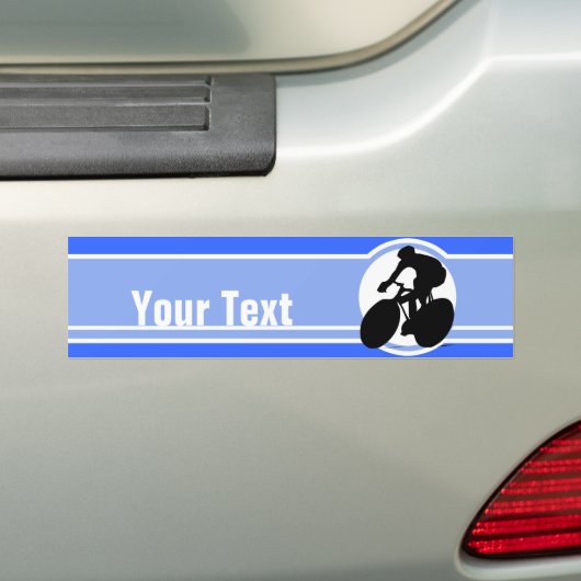 Blue Cycling Bumpersticker (Op auto)