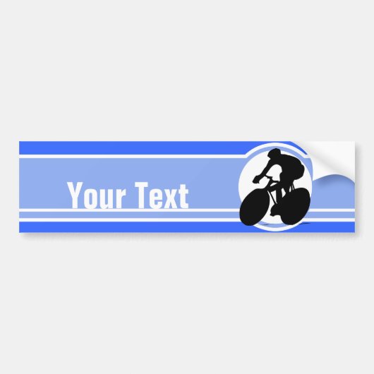 Blue Cycling Bumpersticker (Voorkant)