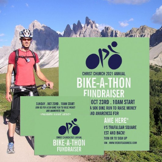 Blue Cycling-Logo, Charity Bike-a-Thon Event Flyer