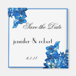 Blue Cymbidium Boat Orchid Save the Date Magnet