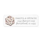 Blue D20 Crit | RPG Fantasy Tabletop Dice Address Etiket (Voorkant)