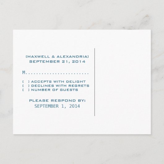 Blue D20 Dice Gamer RSVP-Briefkaart Uitnodiging Briefkaart (Achterkant)