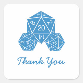 Blue D20 Dice Hartelijk dank, Stickers
