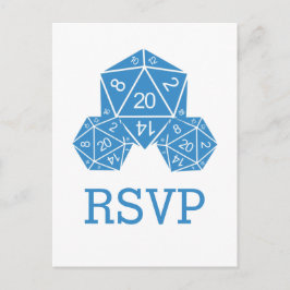 Blue D20 Dice Response-Briefkaart Uitnodiging Briefkaart