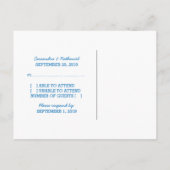 Blue D20 Dice Response-Briefkaart Uitnodiging Briefkaart (Achterkant)