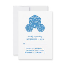 Blue D20 Dice Response Kaart