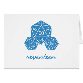Blue D20 Dice Table Number Kaart