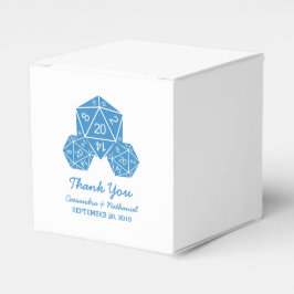 Blue D20 Dice Wedding Favor Boxes Bedankdoosjes
