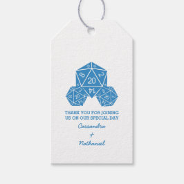 Blue D20 Dice Wedding Gift Labels Cadeaulabel
