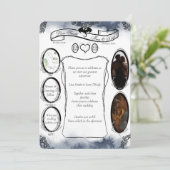 Blue D20 Tabletop RPG Fantasy Dice Wedding Invitat Kaart (Staand voorkant)