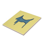 Blue Dachshund Abstract Tegeltje (Zijkant)