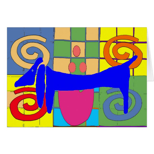 Blue Dachshund Abstracte honden (Voorkant Horizontaal)