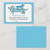 Blue Dachshund Diaper Raffle Tickets (Voorkant / Achterkant)