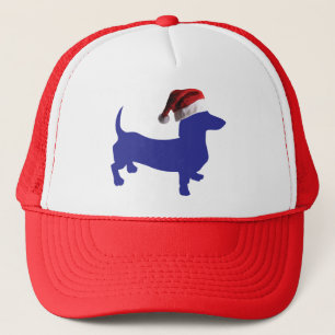 Blue Dachshund met een Pet voor de kerstman