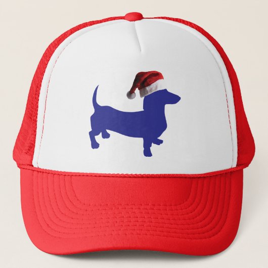 Blue Dachshund met een Pet voor de kerstman (Voorkant)