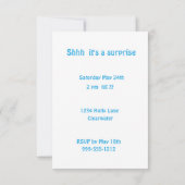 Blue Dachshund Party Invitation Kaart (Achterkant)