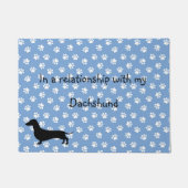 Blue Dachshund Paw Print Doormat Deurmat (Voorkant)