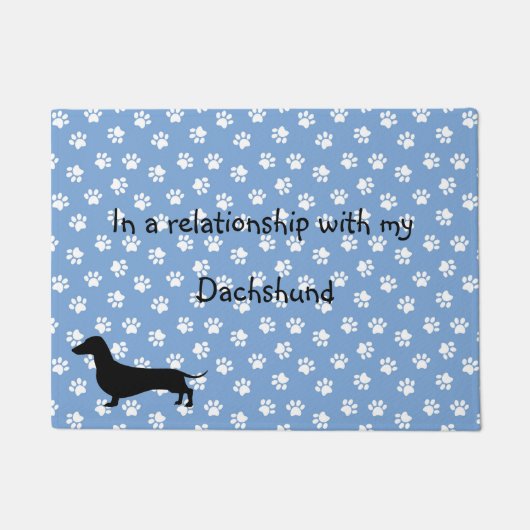 Blue Dachshund Paw Print Doormat Deurmat (Voorkant)