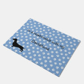 Blue Dachshund Paw Print Doormat Deurmat (Schuin)