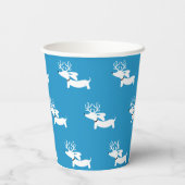 Blue Dachshund thema kerstfeest Papieren Bekers (Achterkant)