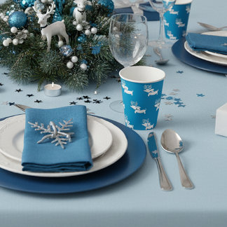 Blue Dachshund thema kerstfeest Papieren Bekers