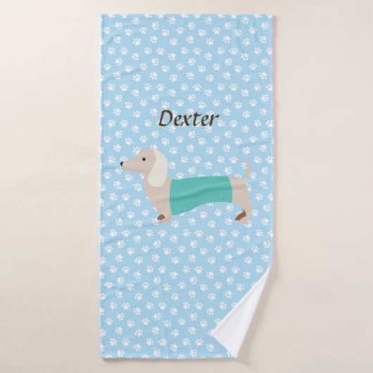 Blue Dachshund Towel Badhanddoek (Badhanddoek)