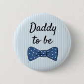 Blue Dad wordt Bow Stropdas Baby shower Button (Voorkant)