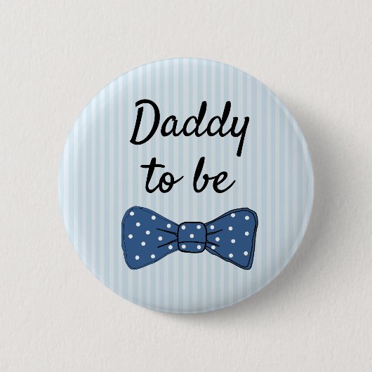 Blue Dad wordt Bow Stropdas Baby shower Button (Voorkant)