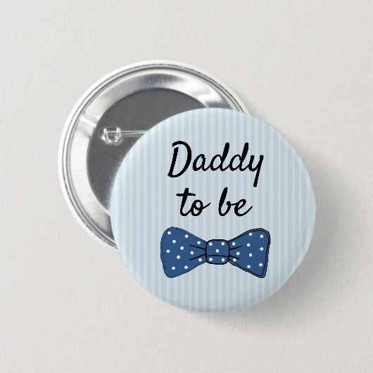 Blue Dad wordt Bow Stropdas Baby shower Button (Voorkant /achterkant)