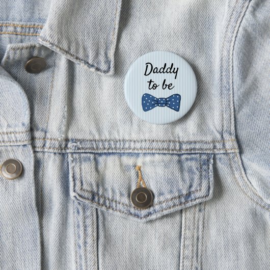 Blue Dad wordt Bow Stropdas Baby shower Button (In situ)