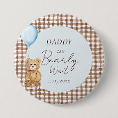 Blue Daddy kan nauwelijks wachten op Baby shower f Ronde Button 7,6 Cm (Voorkant)